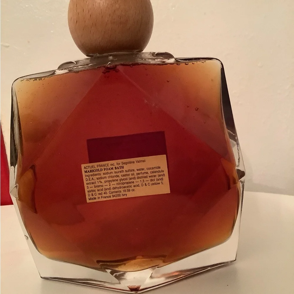Vintage Segolene valmel marigold luxury bath foam glass bottle 1.2 pound size